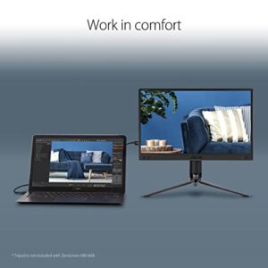 ASUS ZenScreen 15.6” 1080P Portable Monitor (MB166B)-Full HD,IPS, USB3.2, Anti-glare surface, USB-powered, Flicker Free, Blue Light Filter, Tripod Mountable, Protective Sleeve , BLACK