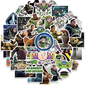 50Pcs Buzz Lightyear Stickers ， Cool Cartoon Movie Stickers Space Ranger Stickers Vinyl Waterproof Maverick Stickers for Water Bottle,Skateboard,Laptop,Phone,Computer, Car Decals Gifts for Adults Teens Kids for Party Decor (Buzz Lightyear)
