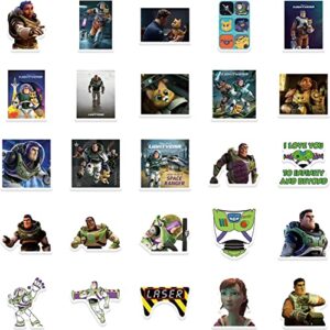 50Pcs Buzz Lightyear Stickers ， Cool Cartoon Movie Stickers Space Ranger Stickers Vinyl Waterproof Maverick Stickers for Water Bottle,Skateboard,Laptop,Phone,Computer, Car Decals Gifts for Adults Teens Kids for Party Decor (Buzz Lightyear)