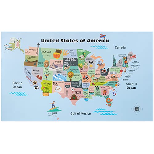 Mr. Pen- United States Map for Kids, 14.5”x 24.6”, Us Map for Kids Learning, Map of Usa, Wall Maps, Usa Map Poster, Map of the United States, Kids Map United States, Maps for Kids of The United States