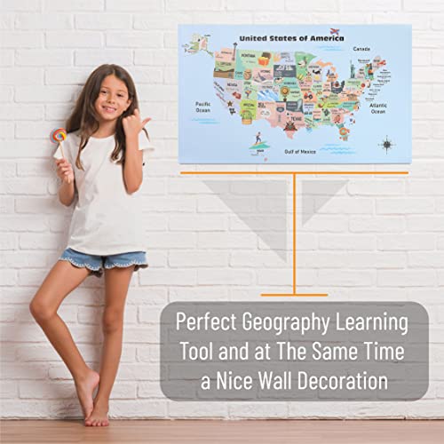 Mr. Pen- United States Map for Kids, 14.5”x 24.6”, Us Map for Kids Learning, Map of Usa, Wall Maps, Usa Map Poster, Map of the United States, Kids Map United States, Maps for Kids of The United States