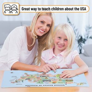 Mr. Pen- United States Map for Kids, 14.5”x 24.6”, Us Map for Kids Learning, Map of Usa, Wall Maps, Usa Map Poster, Map of the United States, Kids Map United States, Maps for Kids of The United States