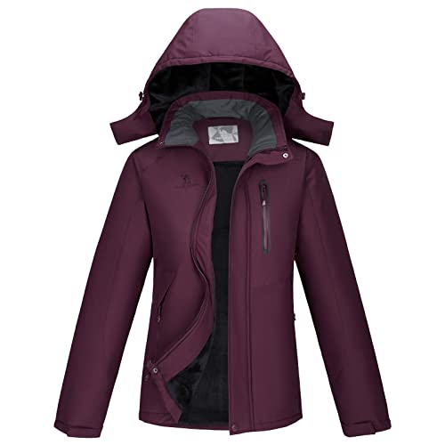 CAMEL CROWN Women's Warm Winter Ski Jackets Waterproof Snow Coat with Hood Mountain Windproof Rain Jacket