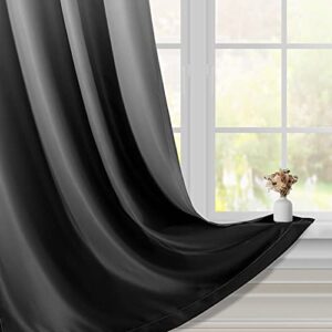 HOMEIDEAS Black Ombre Blackout Curtains 52 X 63 Inch Length Gradient Room Darkening Thermal Insulated Energy Saving Grommet 2 Panels Window Drapes for Living Room/Bedroom