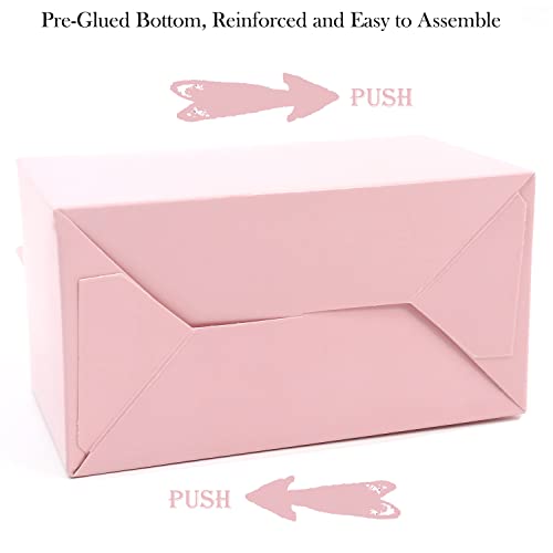 Oletx 12Pcs Pink Gable Gift Boxes, Party Favor Treat Box, Goodie Box, Cookie Candy Box for Princess Birthday Barbie Theme Party, Baby Girl Shower, Classroom Activity and Any Fun Occasion Decoration Supplies.