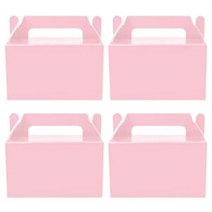oletx 12pcs pink gable gift boxes, party favor treat box, goodie box, cookie candy box for princess birthday barbie theme party, baby girl shower, classroom activity and any fun occasion decoration supplies.