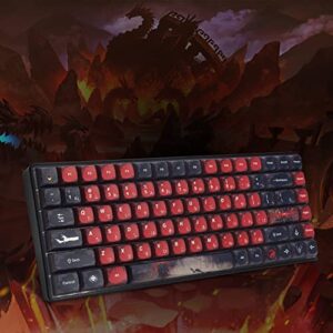 Red and Black Keycaps Japanese 132 Keys, XDA Profile PBT Keyboard Keycaps Full Set, Custom Dye Sublimation Keycaps for 60% 65% 100% Cherry Gateron MX Switches Mechanical Keyboard(with 1.75U Shift)