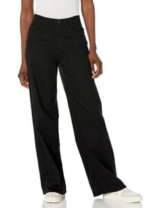 unionbay women's sloane stretch twill wide leg pant, black, 13