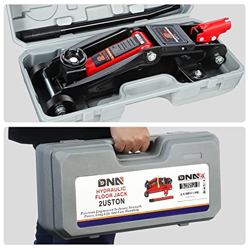 DNA MOTORING TOOLS-00234 Low Profile Hydraulic Trolley Service/Floor Jack, 2 Ton (4000 lbs) Capacity, Lifting Range 5.1"-13"