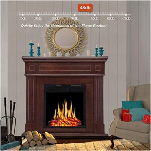 Electric Fireplace with Mantel Brown Heater 1500W Electric Fireplace Freestanding with Remote Control Fireplace Surround with Mantel Adjustable Led Flame