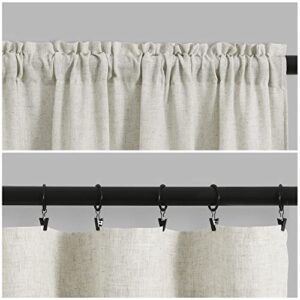 Natural Linen Curtains 84 Inch Length 2 Panels for Living Room Rod Pocket Semi Sheer Boho Bedroom Curtain Privacy Ivory Cream White Farmhouse Linen Curtain Drapes Floor Length 84 Inches Long 7 FT