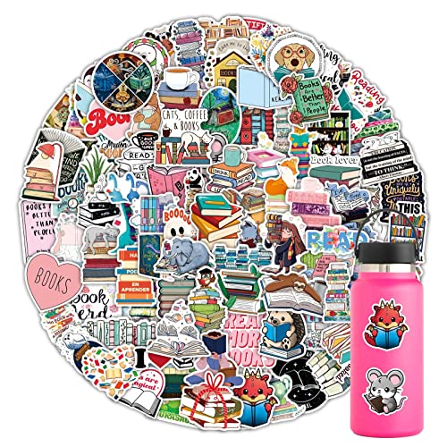 100pcs Reading Stickers for Kids, Book Stickers for Water Bottles Book Laptop Stickers for Teens and Adults Trendy Vinyl Positive Sticker