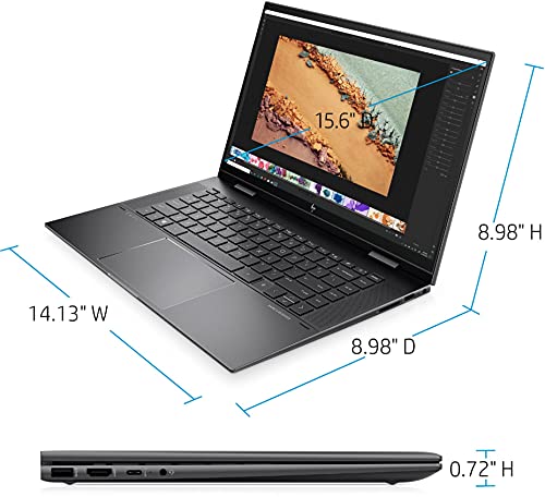 HP 2023 Envy X360 15.6" FHD 2-in-1 Touchscreen Laptop AMD 8-Core Ryzen 7 5825U Radeon Graphics 24GB RAM DDR4 1TB NVMe SSD HDMI2.1 2xUSB-C w/DP Backlit KB WiFi AX BT Windows 11 Pro w/RE 32GB USB