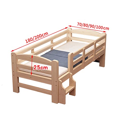 Bed Sleeper, Solid Wood Children Bed Frame, Wooden Bed Bedside Sleeper Suitable for Children and Teens, Easy to Assemble (Color : Style 2, Size : 180x70x40cm)