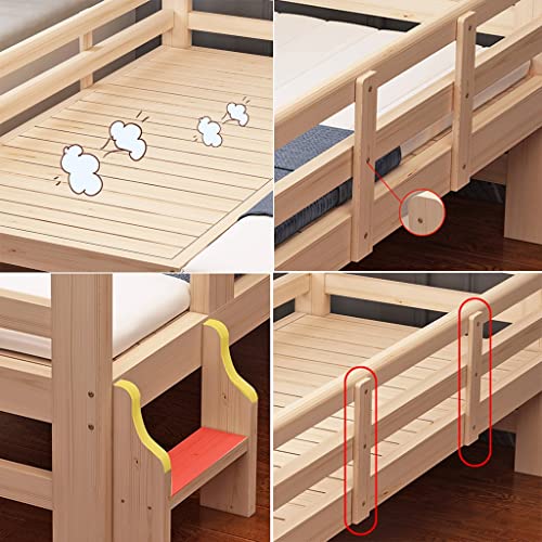 Bed Sleeper, Solid Wood Children Bed Frame, Wooden Bed Bedside Sleeper Suitable for Children and Teens, Easy to Assemble (Color : Style 2, Size : 180x70x40cm)