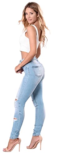 KDF Women's High Waisted Jeans for Women Distressed Ripped Jeans Slim Fit Butt Lifting Skinny Stretch Jeans Denim Pants