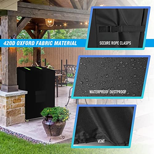 ZUYIYI Mini Chest Freezer Cover, Outdoor Deep Freezer Cover Freezer Protector for 3.5 Cubic Feet 420D Oxford Waterproof Dustproof Sun-Proof Electric Smoker Cover 23"L x 23"W x 34"H, Black