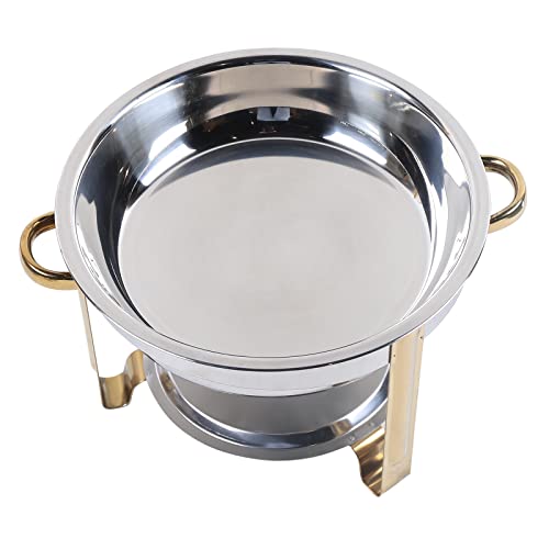 Shabu-Shabu Chafing Dish Stainless Steel Hot Pot 4L Food Warmers Food Trays for Party Buffet Soup Pot Cookware with Alcohol Stove