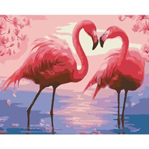 similane paint by number for adults painting perfect for adult paint by numbers kits on canvas home wall decor gift no frame (flamingo-16x20 in)