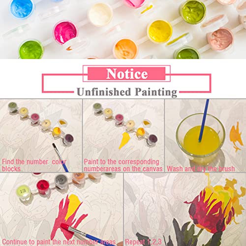 Similane Paint by Number for Adults Painting Perfect for Adult Paint by Numbers Kits On Canvas Home Wall Decor Gift No Frame (Flamingo-16x20 in)