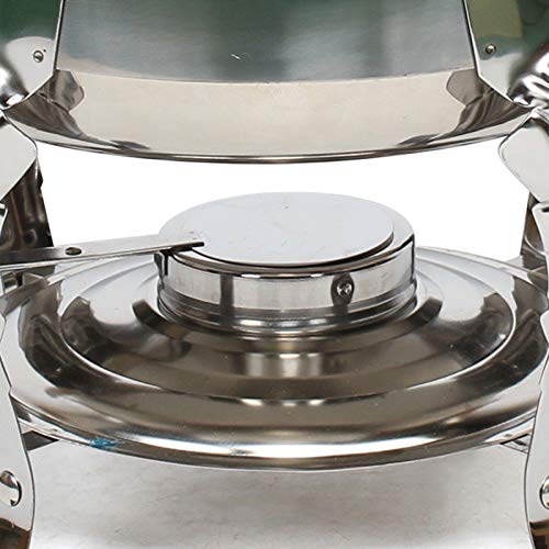 Shabu-Shabu Chafing Dish Stainless Steel Round Hot Pot Food Warmers Food Trays for Party Buffet Soup Pot Cookware with Alcohol Stove