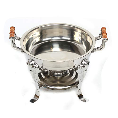 Shabu-Shabu Chafing Dish Stainless Steel Round Hot Pot Food Warmers Food Trays for Party Buffet Soup Pot Cookware with Alcohol Stove