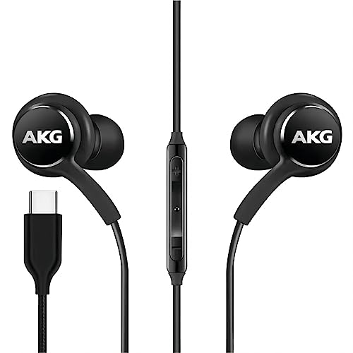 2022 Wired Earbuds Stereo Headphones for Samsung Galaxy S22 Ultra S21 Ultra S20 Ultra 5G, S10,Note 10, Note 10+ - Designed by AKG - with Microphone and Volume Remote Type-C Connector-Black