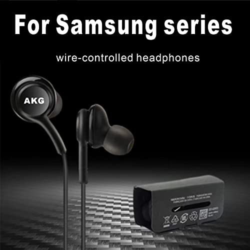 2022 Wired Earbuds Stereo Headphones for Samsung Galaxy S22 Ultra S21 Ultra S20 Ultra 5G, S10,Note 10, Note 10+ - Designed by AKG - with Microphone and Volume Remote Type-C Connector-Black