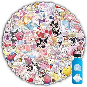 120pcs 3d kawaii stickers pack，cartoon keroppi cinnamoroll kitty，waterproof sticker for laptop，anime vinyl decals for water bottle，skateboard，hydroflasks，cute gifts for friends girls kids