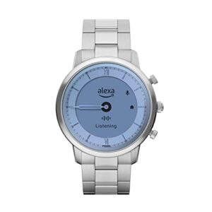 Fossil Carlie Gen 6 Hybrid 38mm Stainless Steel Mesh Smart Watch,Fitness Tracker Color: Silver (Model: FTW7076)