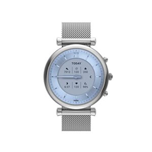 Fossil Carlie Gen 6 Hybrid 38mm Stainless Steel Mesh Smart Watch,Fitness Tracker Color: Silver (Model: FTW7076)