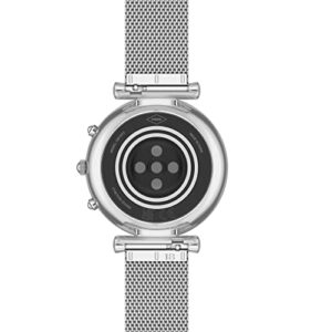 Fossil Carlie Gen 6 Hybrid 38mm Stainless Steel Mesh Smart Watch,Fitness Tracker Color: Silver (Model: FTW7076)