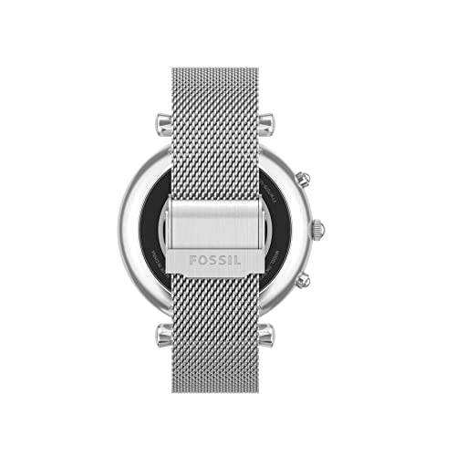 Fossil Carlie Gen 6 Hybrid 38mm Stainless Steel Mesh Smart Watch,Fitness Tracker Color: Silver (Model: FTW7076)