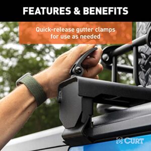 CURT 18122 Black Steel Quick-Release Roof Rack Crossbars, Fits Select Jeep Wrangler JL, Gladiator