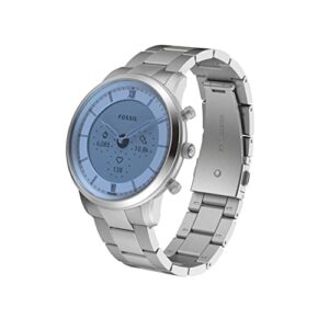 fossil neutra gen 6 hybrid 44mm stainless steel smart watch, color: silver (model: ftw7072)