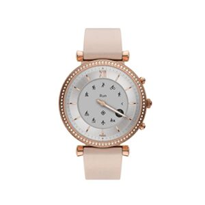 Fossil Carlie Gen 6 Hybrid 38mm Stainless Steel and Silicone Smart Watch,Fitness Tracker Color: Rose Gold, Taupe (Model: FTW7077)