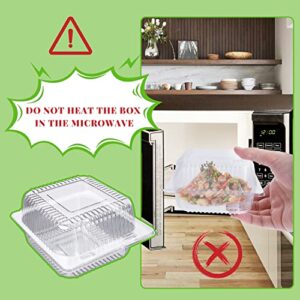 HIQQUGU 100 PCS Plastic Hinged Take Out Containers Clamshell Take Out Tray, Clear Plastic Take out Containers, for Sandwiches, Salads, Hamburgers, (5x4.7x2.8 in)