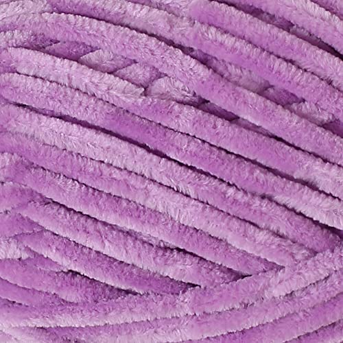 2 Skein La Mia Mellow Velvet Chenille Yarn for Knitting and Crocheting Baby Clothes, Blankets and Accessories, 100% Polyester, 100 gr (3.5 oz) / 115 m (125 Yards), Super Bulky, Purple - 941