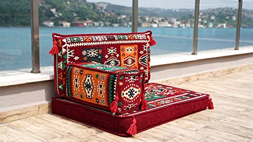 Authentic Arabic Majlis, Daybed Sofa, Arabic Floor Couch, Reading Loveseats, 8" Thickness Floor Seating Set, Moroccan Cushion