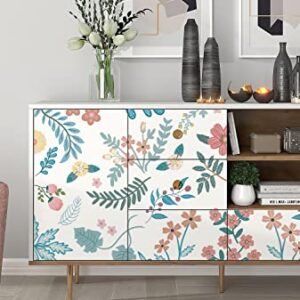 JiffDiff Boho Peel and Stick Wallpaper Floral Wallpaper Vintage Textured Wallpaper for Bedroom, Contact Paper Peel and Stick Kitchen Cabinet Furniture Nursery Renter Friendly Wallpaper