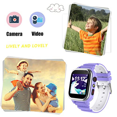 ROMONLON Kids Smart Watch Girls Boys - Smart Watch for Kids Watches Ages 4-12 Years with 16 Learning Games Alarm Clock Music Player Calculator Recorder Flashlight Children Toys Gifts