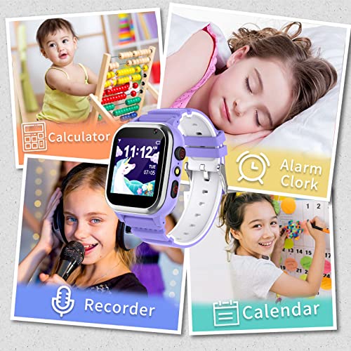 ROMONLON Kids Smart Watch Girls Boys - Smart Watch for Kids Watches Ages 4-12 Years with 16 Learning Games Alarm Clock Music Player Calculator Recorder Flashlight Children Toys Gifts