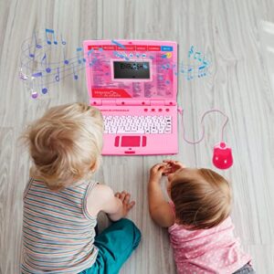 LESHITIAN Kids Educational and Bilingual Laptop Spanish/English,130 Learning Modes, Laptop for Kids Ages 3+
