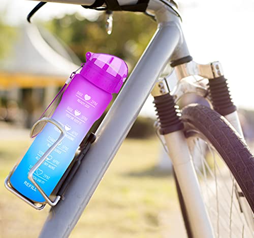 XACIOA 32oz/18oz Water Bottle with Straw & Motivational Time Marker, Leakproof BPA Free,Ensure You Drink Enough Water Throughout The Day for Fitness and Outdoor Sport-Straw Brush & Cup Brush