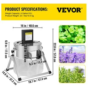 VEVOR Bud Leaf Trimmer, 16 inch Electric and Manual Hydroponic Dry or Wet Plant Trimming Machine, with Sharp Stainless Steel Blades & Solid Metal Gearbox & Hand Pruners, for Flowers, Leaves, Herbs