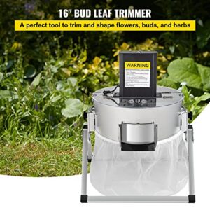 VEVOR Bud Leaf Trimmer, 16 inch Electric and Manual Hydroponic Dry or Wet Plant Trimming Machine, with Sharp Stainless Steel Blades & Solid Metal Gearbox & Hand Pruners, for Flowers, Leaves, Herbs