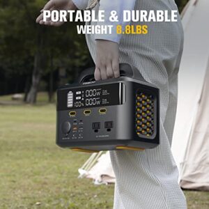 GOOLOO GTX300 Power Station, 300Wh Portable Power Station, Outdoor Solar Generator for home use with 110V/300W (Surge 600W) AC Outlet, Battery Backup Power Supply for Camping Emergency Power Outages