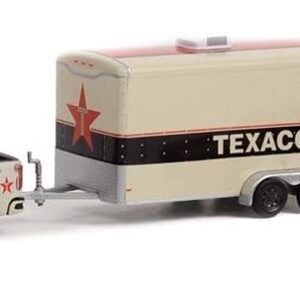 Greenlight 31140-C Racing Hitch & Tow Series 4 2021 Chevy Silverado and 1969 Camaro RS Texaco #18 2021 Optima Ultimate Street Car National Champ with Enclosed Car Hauler 1:64 Scale Diecast