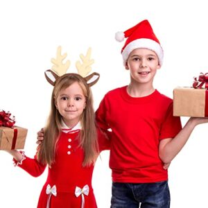 Cotiny 4 Pack Christmas Reindeer Antler Headbands Deer Hoop Headwear for Kids Adults Christmas Costume Holiday Party Favors