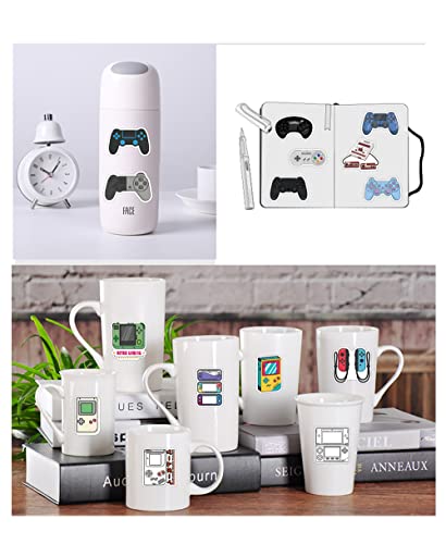 50 Pcs Retro Gamepad Stickers Game Controller Decals for Water Bottle Hydro Flask Laptop Luggage Car Bike Bicycle Vinyl Waterproof Gaming Stickers Pack